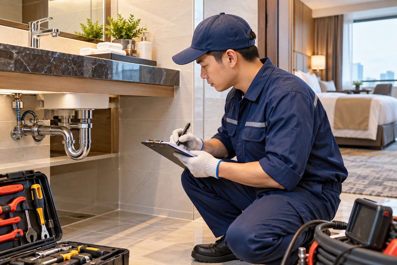 Ảnh minh hoạ: Checklist bảo trì đường thoát nước khách sạn