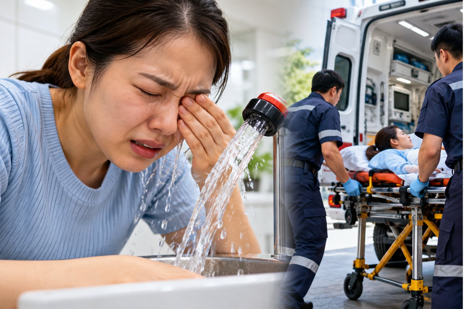Ảnh minh hoạ: Hóa chất thông cống bắn vào mắt: Sơ cứu đúng cách