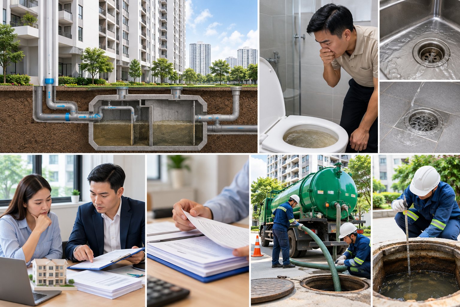 Ảnh minh hoạ: Trách nhiệm hút bể phốt chung cư thuộc về ai?