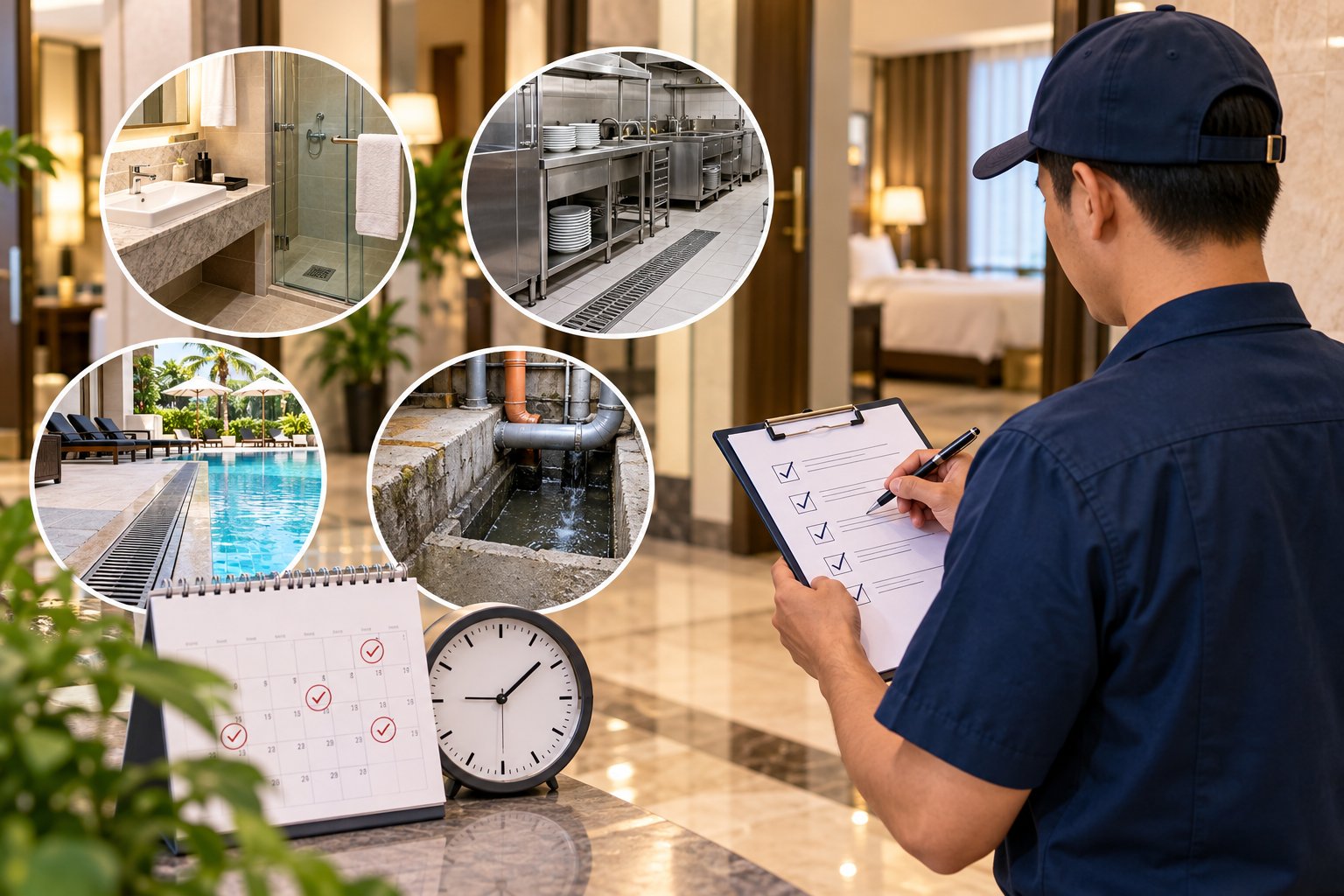 Ảnh minh hoạ: Checklist bảo trì đường thoát nước khách sạn