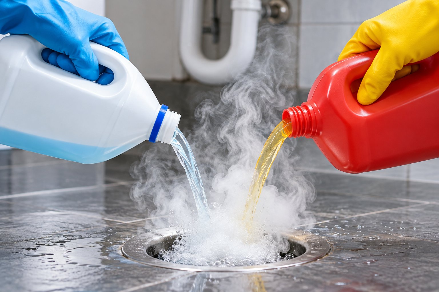 Ảnh minh hoạ: Hóa chất thông tắc không được trộn với nhau