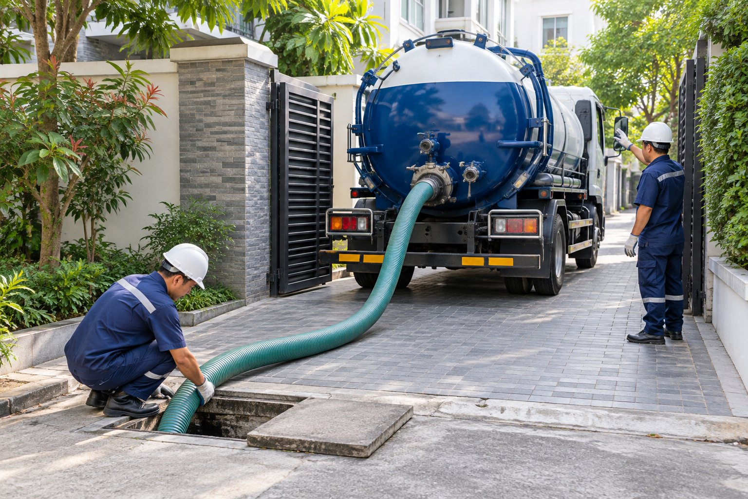 Ảnh minh hoạ: Xe hút hầm cầu khó tiếp cận: Cần khảo sát gì?