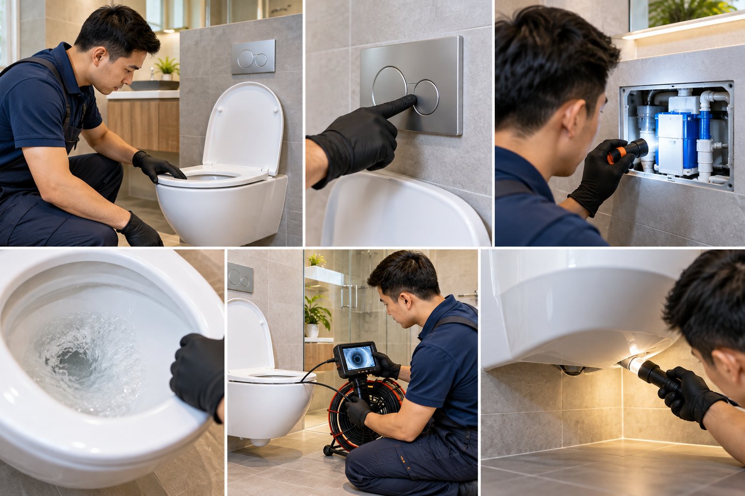 Ảnh minh hoạ: Bồn cầu treo tường bị tắc: Kiểm tra không đục phá