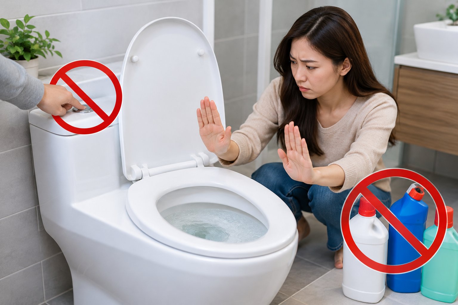 Ảnh minh hoạ: Bồn cầu tắc do khăn ướt: Cách xử lý an toàn