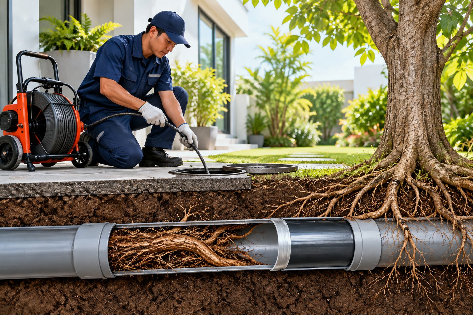Ảnh minh hoạ: Cống tắc do rễ cây: Dấu hiệu và cách xử lý