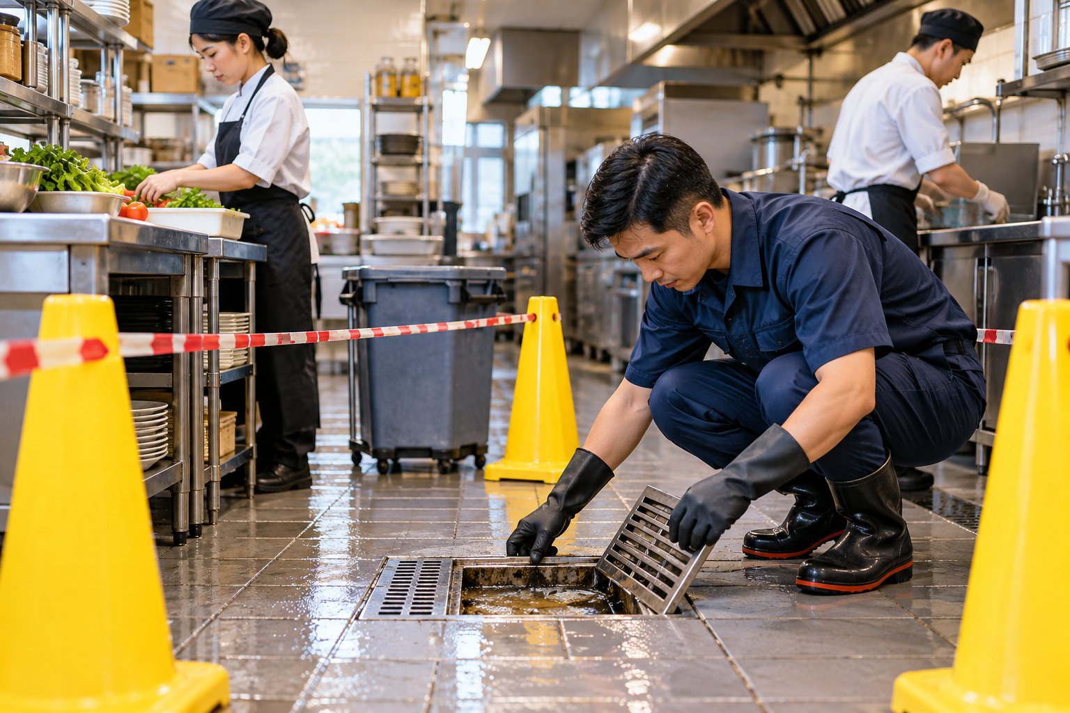 Ảnh minh hoạ: Cống nhà hàng bị nghẹt: Quy trình cô lập an toàn
