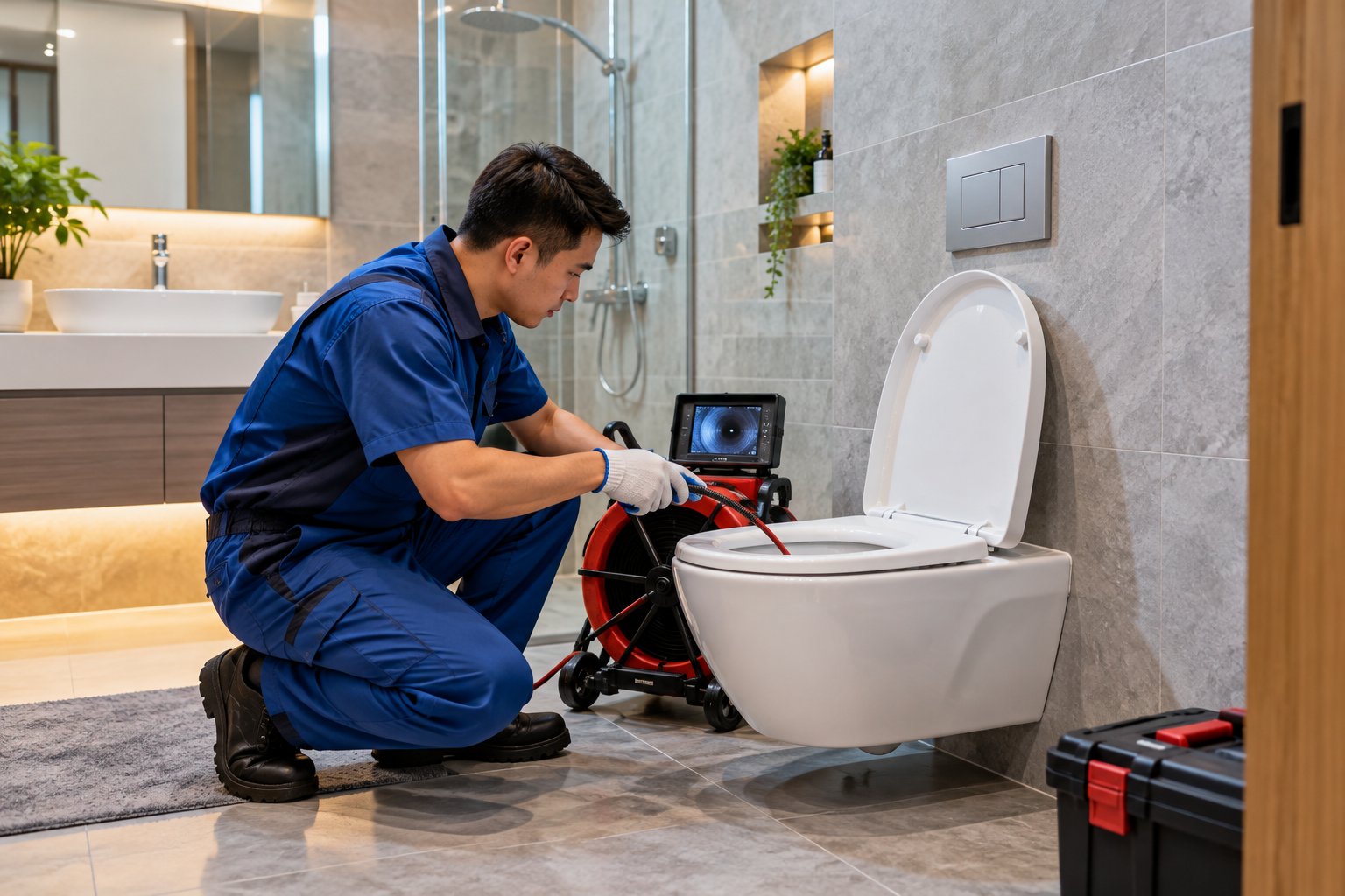 Ảnh minh hoạ: Bồn cầu treo tường bị tắc: Kiểm tra không đục phá
