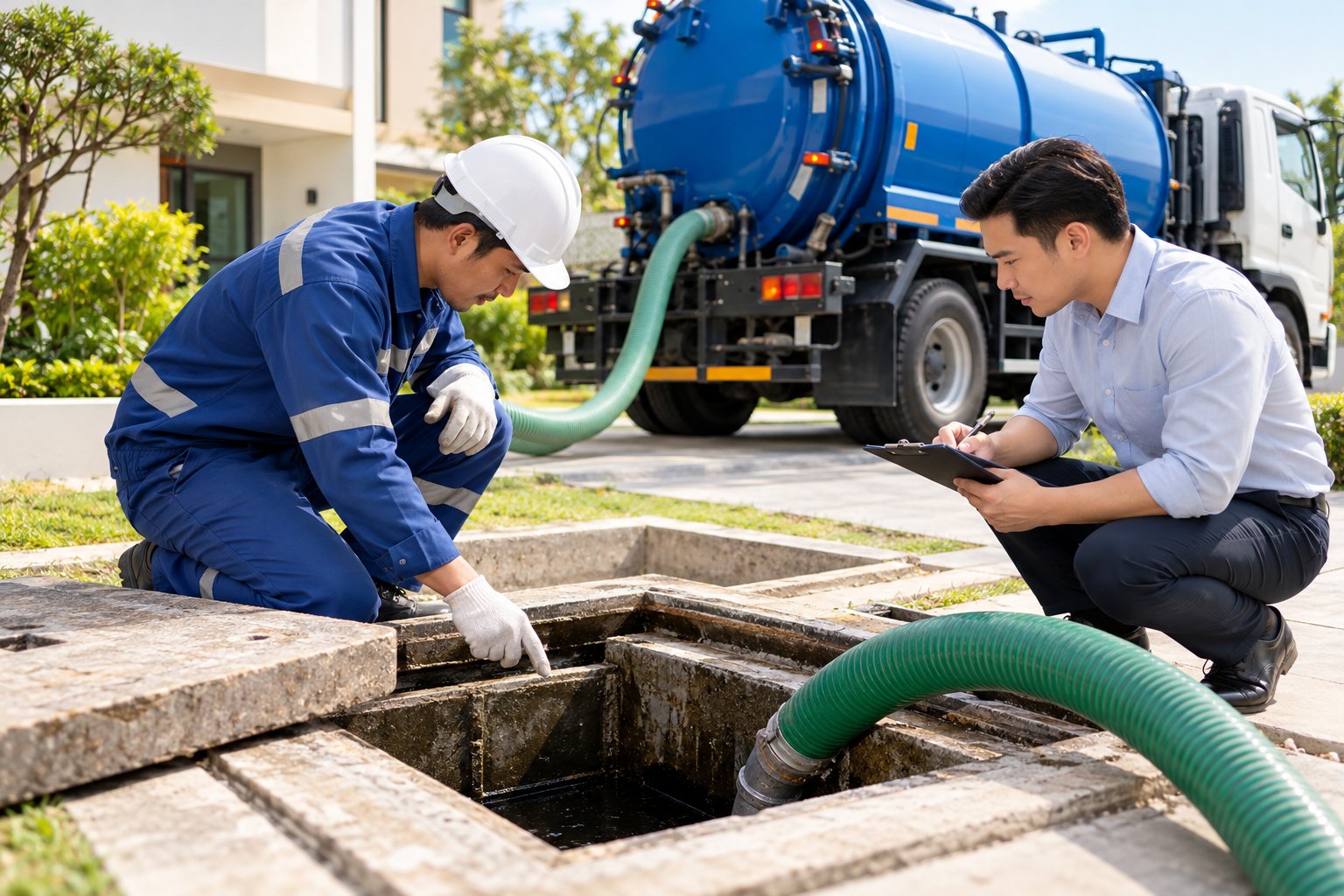 Ảnh minh hoạ: Giá hút hầm cầu theo mét khối hay theo xe?