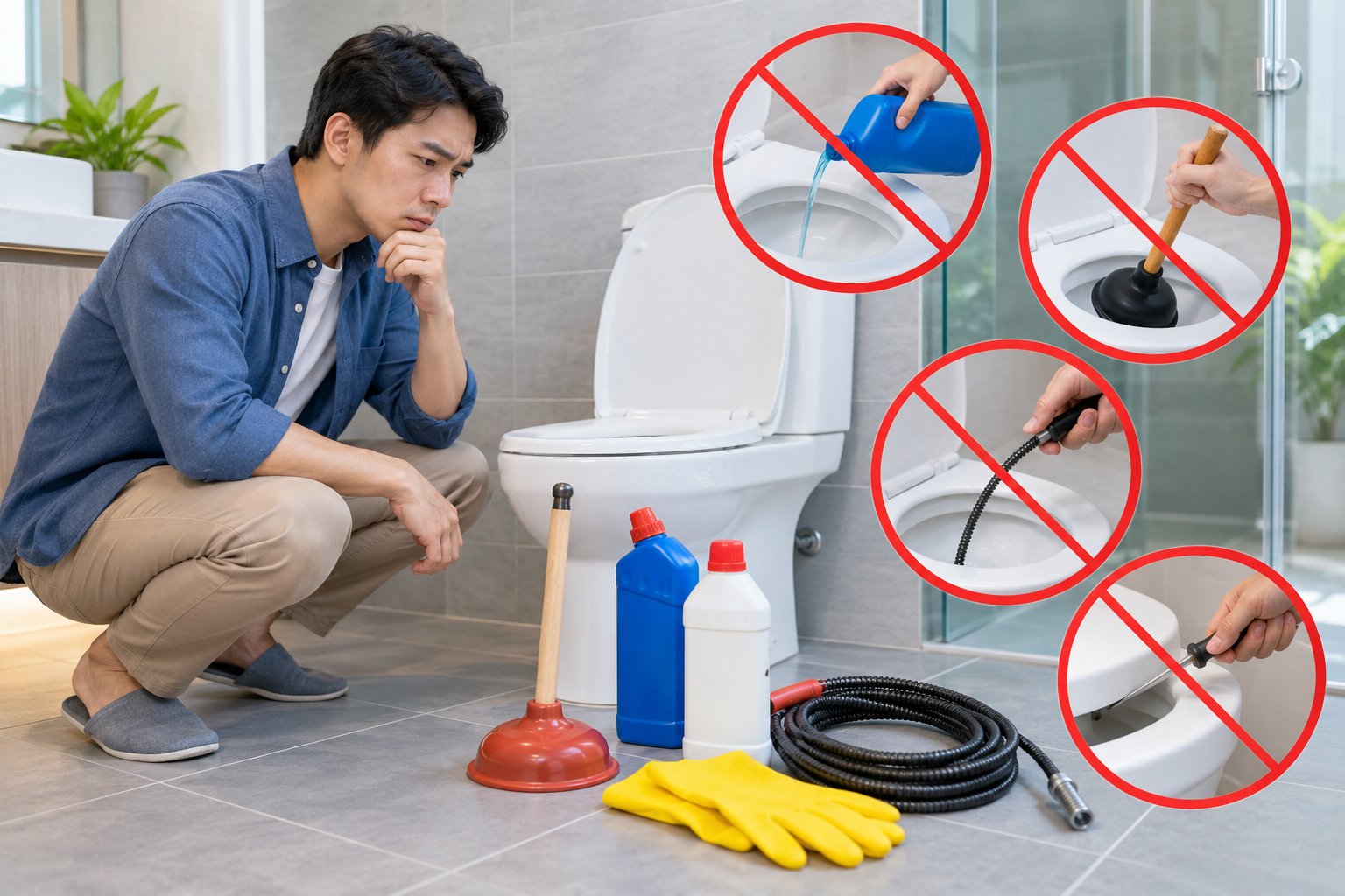Ảnh minh hoạ: Phân biệt hầm cầu đầy và đường ống bị tắc