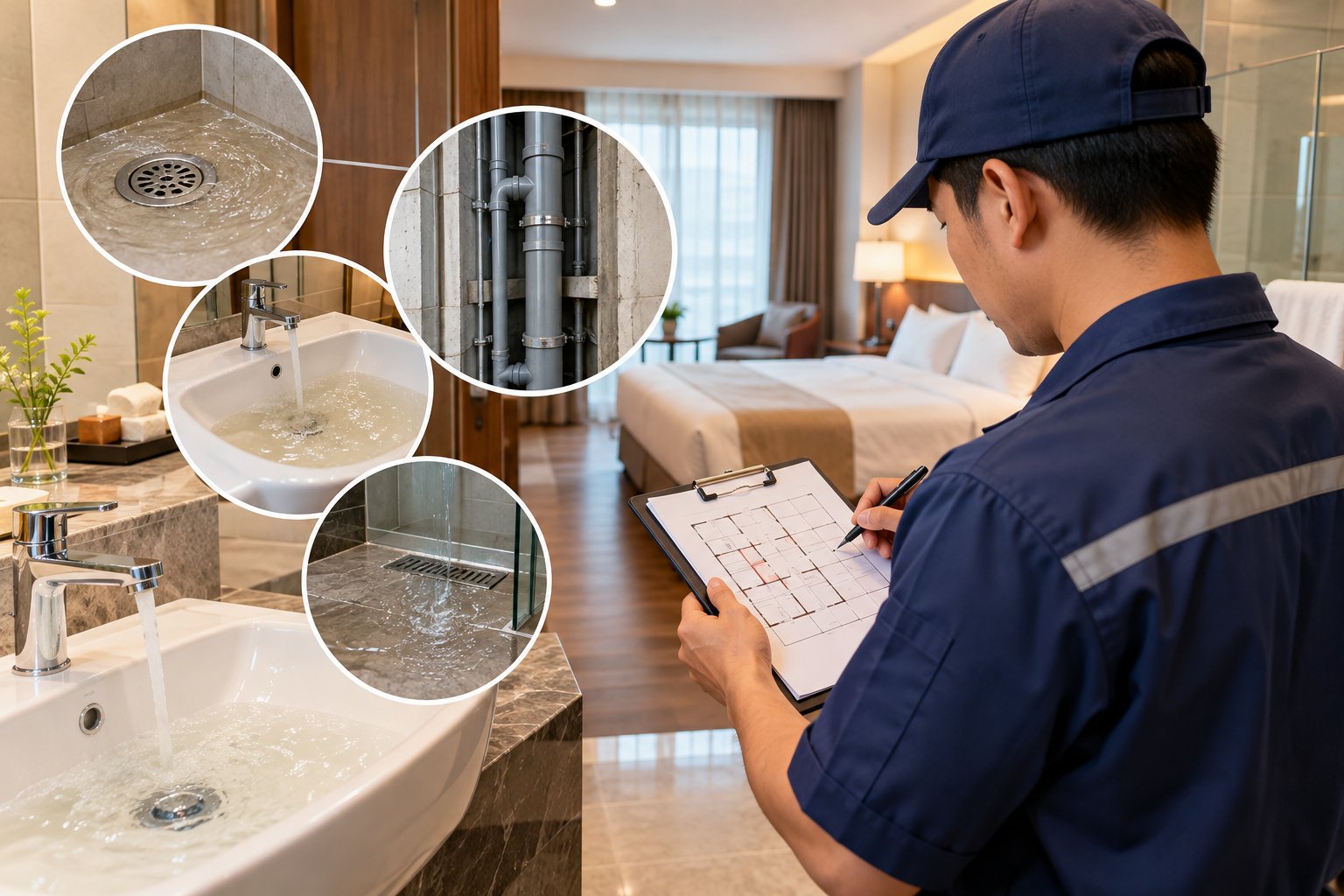 Ảnh minh hoạ: Nhiều phòng khách sạn thoát nước chậm: Cách xác định lỗi