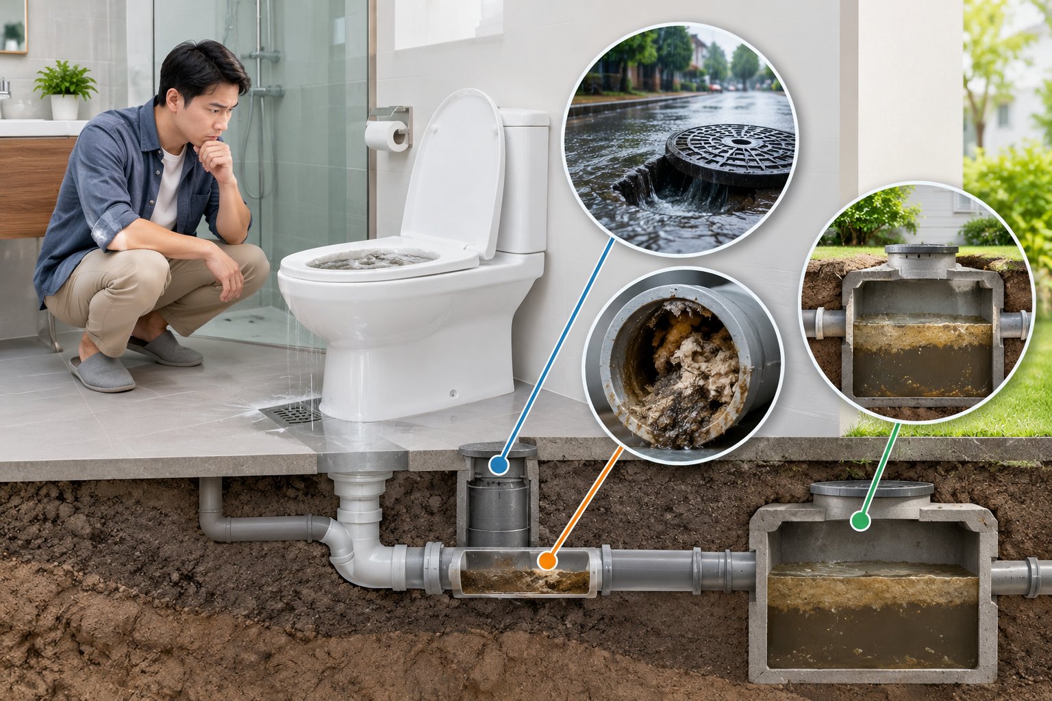 Ảnh minh hoạ: Bồn cầu trào ngược khi mưa: Nguyên nhân, cách xử lý