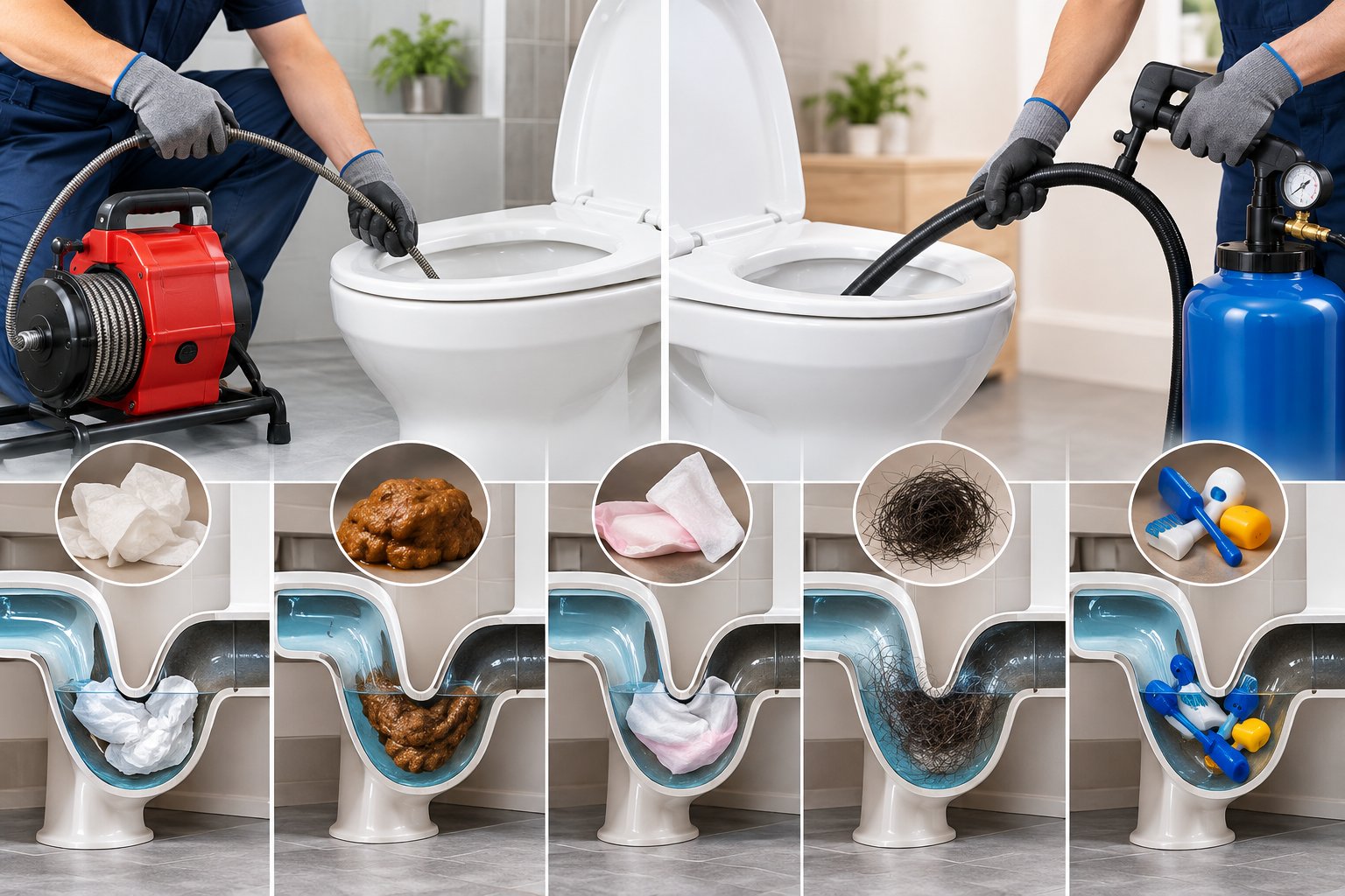 Ảnh minh hoạ: Máy lò xo và máy áp lực thông bồn cầu: So sánh