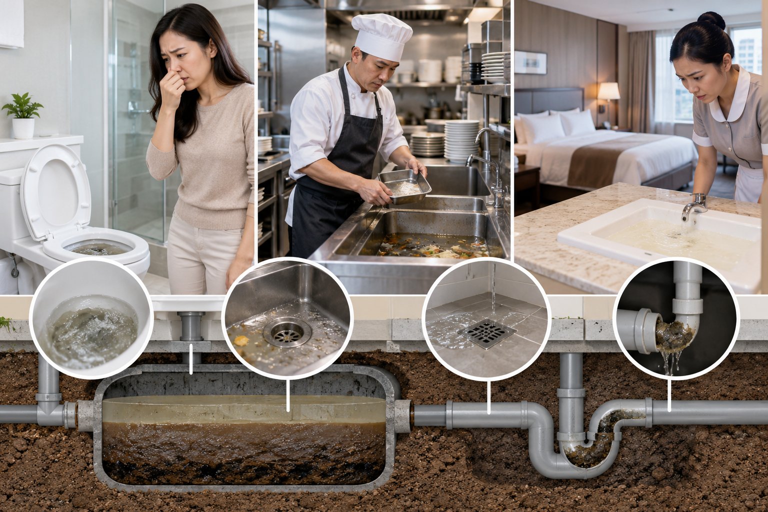 Ảnh minh hoạ: Phân biệt hầm cầu đầy và đường ống bị tắc